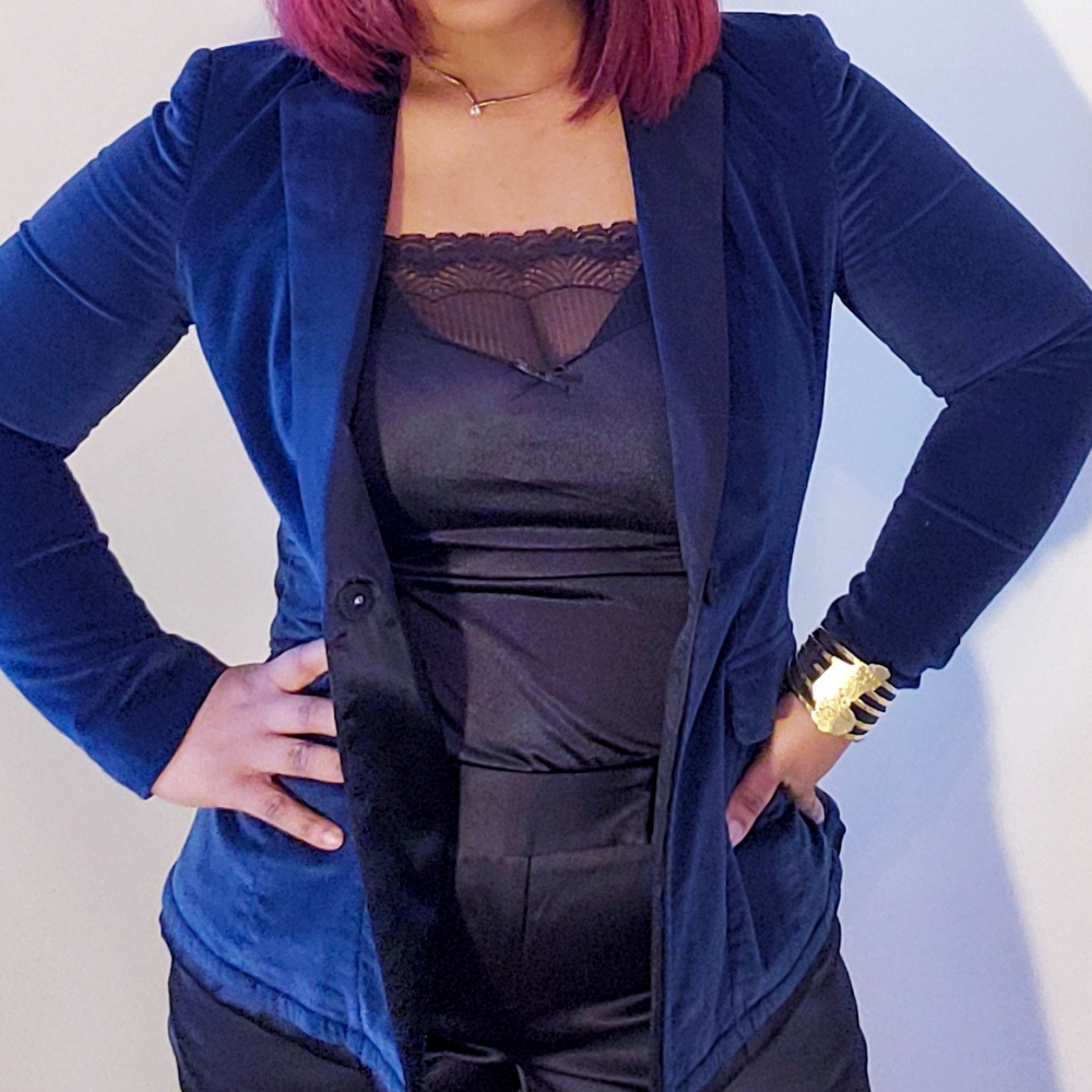Jordan Louis Blue Velvet blazer